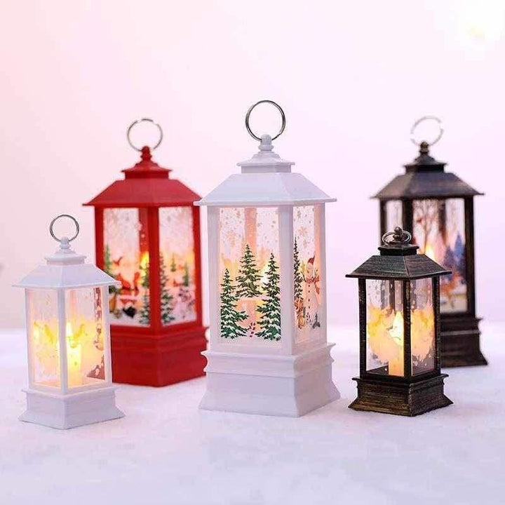 Kramano™ Lampion świąteczny z wirującym brokatem i zmiennym światłem LED