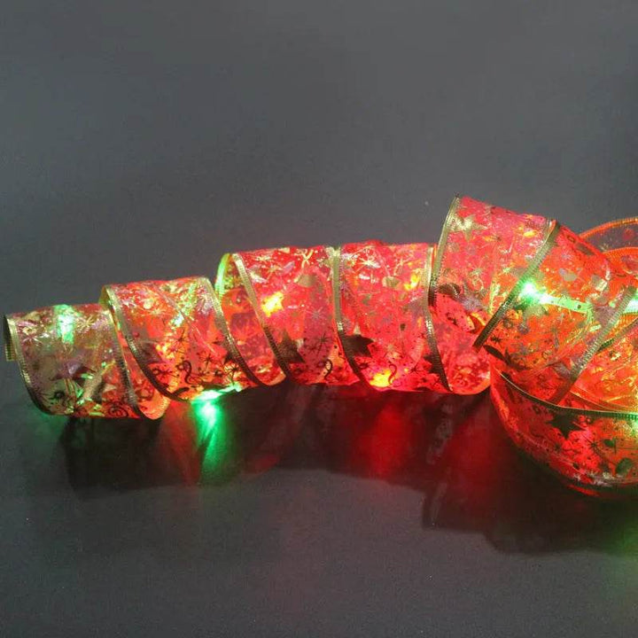 Kramano™ Dwuwarstwowa wstążka świąteczna z 50 lampkami LED