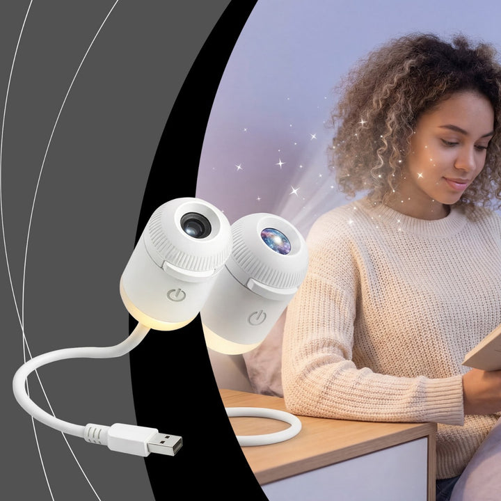 Projektor gwiazd lampka nocna USB, dotykowa, do pokoju dziecka