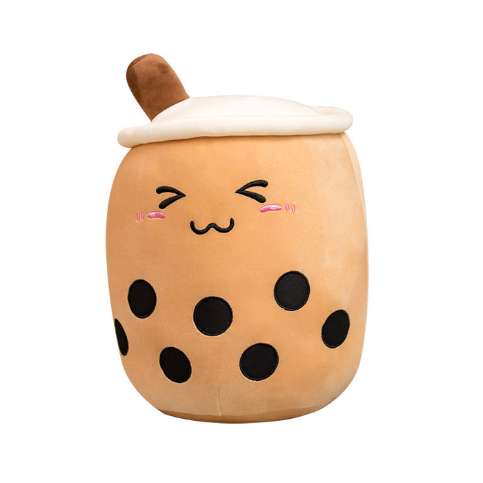 Kramano  Pluszowa poduszka bubble tea z wyhaftowaną buźką