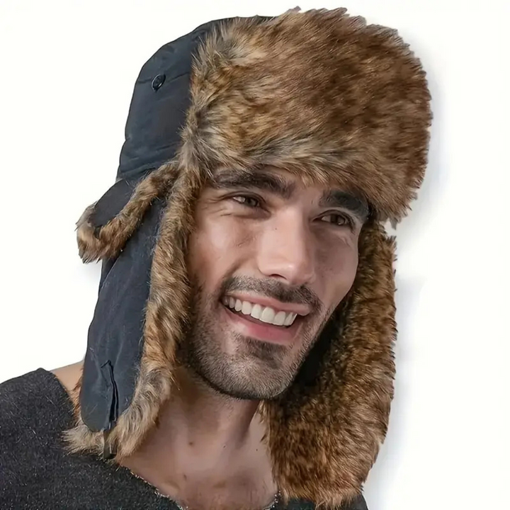 Kramano™ Czapka pilotka ze sztucznym futrem i nausznikami na mróz