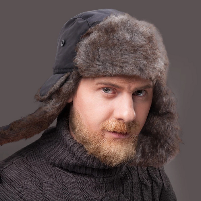 Kramano™ Czapka pilotka ze sztucznym futrem i nausznikami na mróz