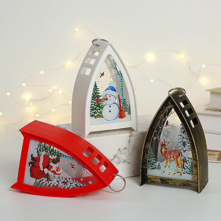 Kramano™ Ręcznie malowane figurki LED – Mikołaj, bałwan i renifer