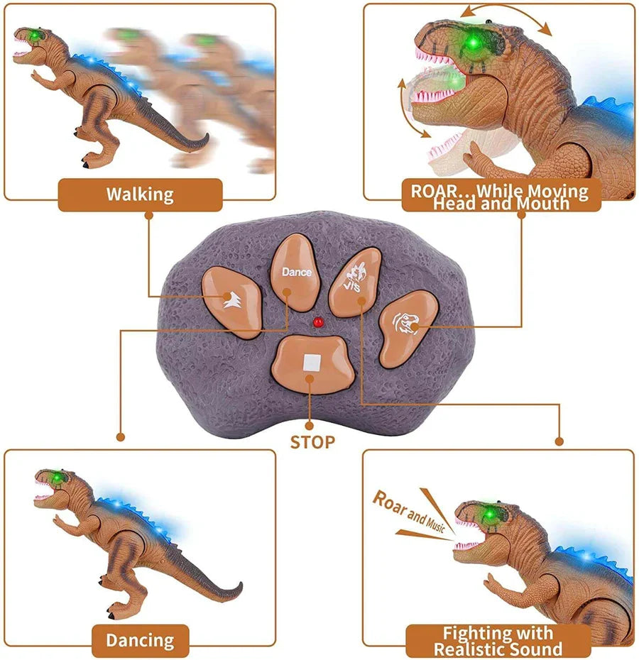 Kramano™ Zdalnie sterowany T-Rex, który chodzi, ryczy i świeci