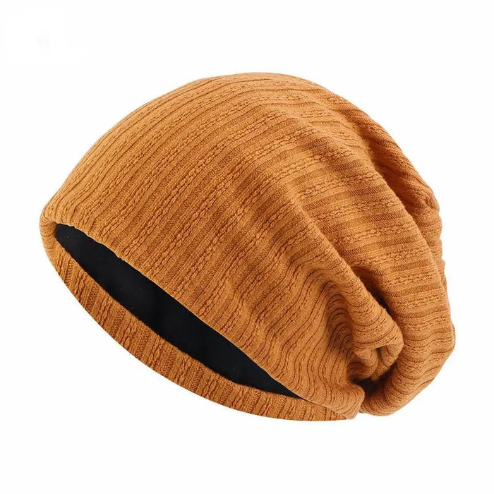 Kramano™ Czapka beanie we wzór kłosów z podwójnej dzianiny