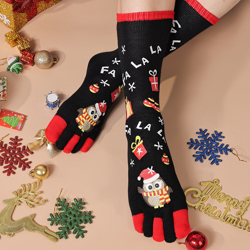 Świąteczne podkolanówki z osobnymi palcami
