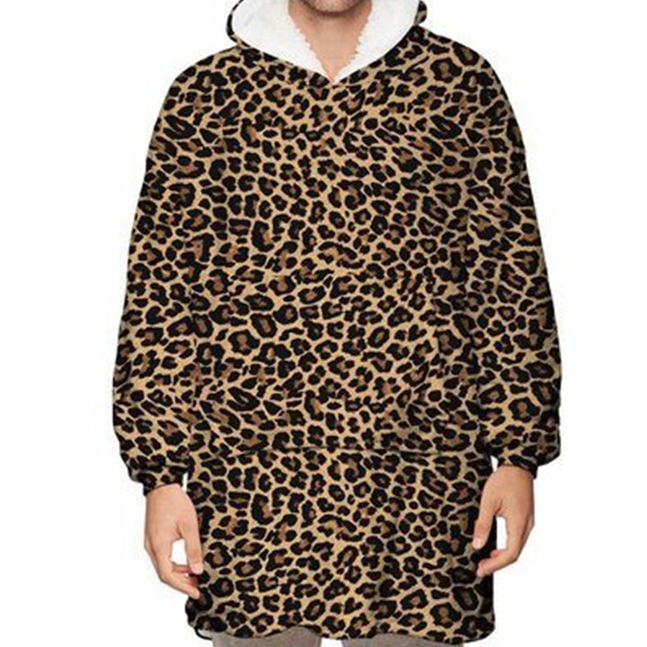 Flanelowa bluza-koc oversize z kapturem
