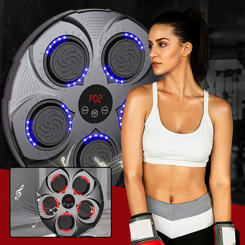 Muzyczna maszyna bokserska na ścianę z Bluetooth i światłami