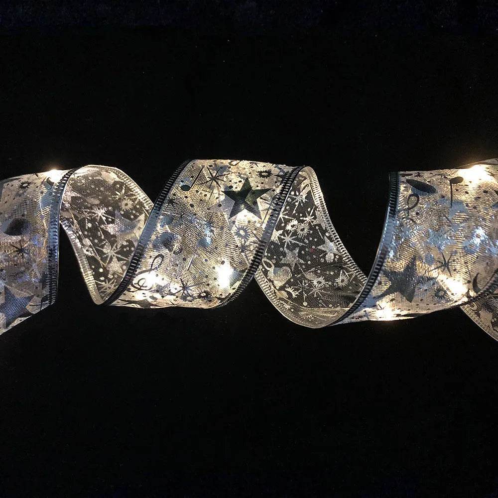Kramano™ Dwuwarstwowa wstążka świąteczna z 50 lampkami LED
