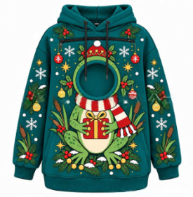 Bluza świąteczna z kotem w przedniej kieszonce