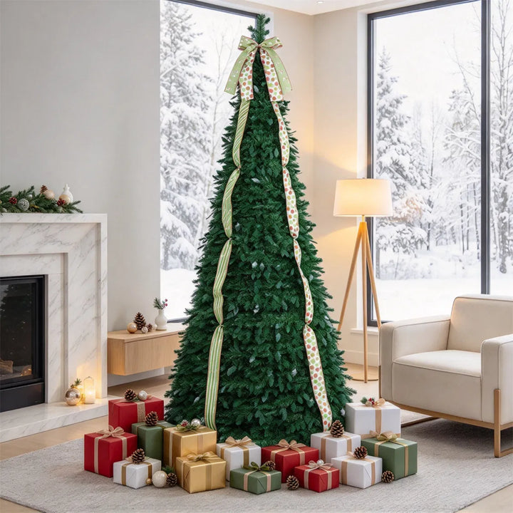 Składana choinka pop-up ze wstążkami