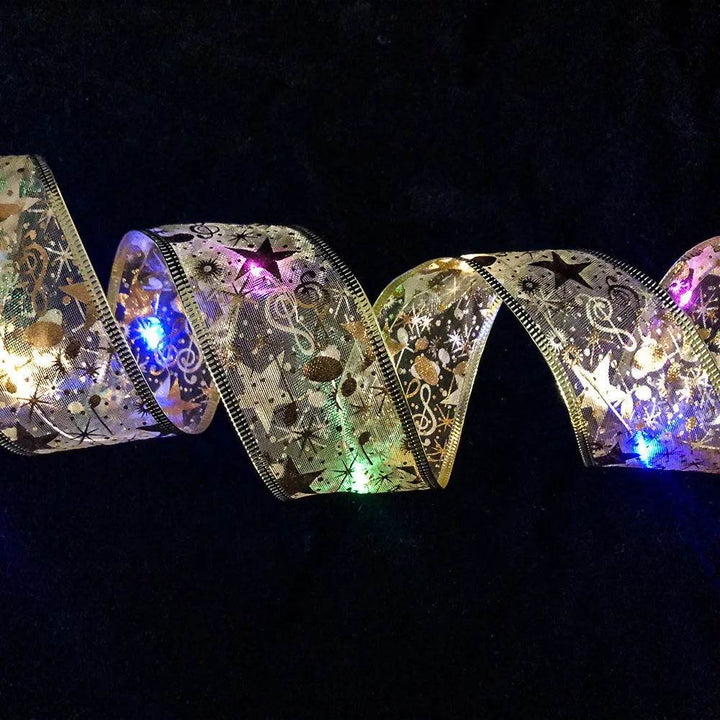 Kramano™ Dwuwarstwowa wstążka świąteczna z 50 lampkami LED
