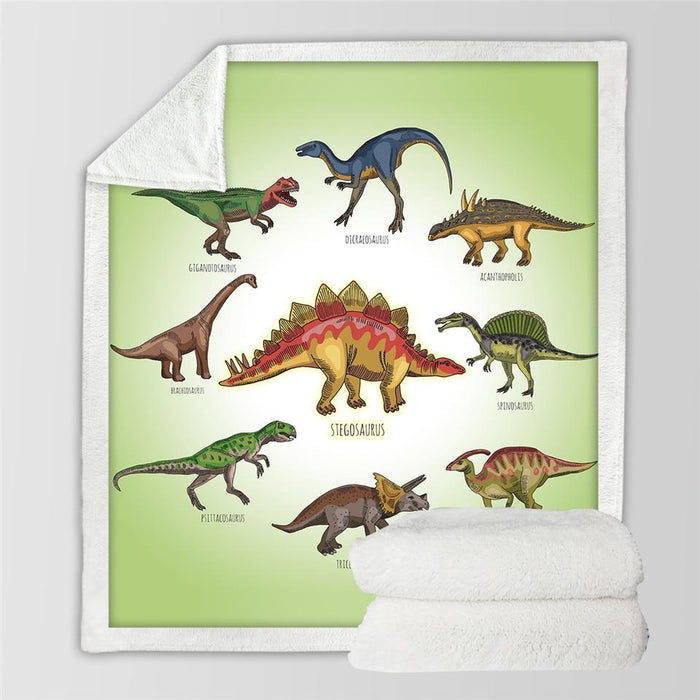 Kramano  Kocyk dla dzieci w dinozaury z barankiem