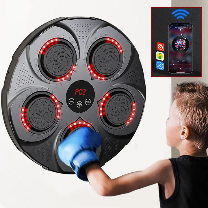 Muzyczna maszyna bokserska na ścianę z Bluetooth i światłami