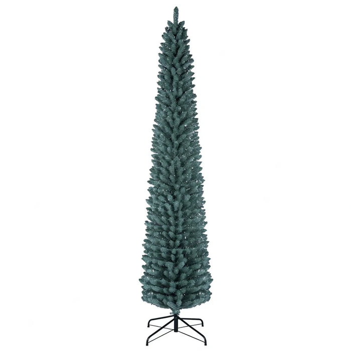 Kramano  Oszroniona choinka slim 244 cm ze srebrnymi igłami