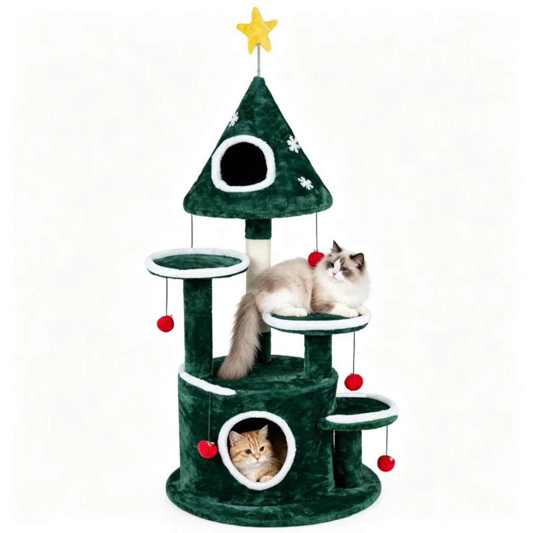 Świąteczny drapak dla kota z dzwoneczkami
