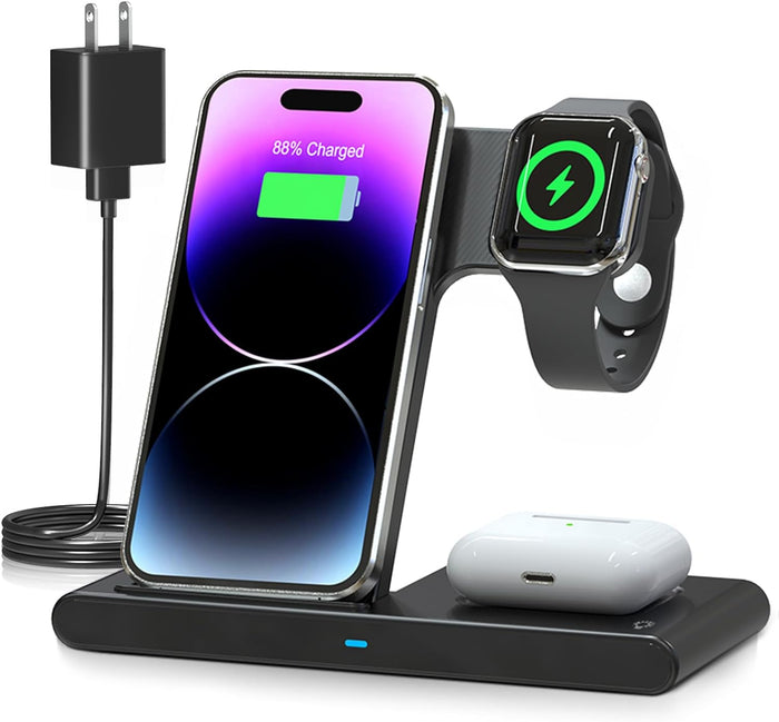 Kramano™ Składana ładowarka indukcyjna 3w1 do iPhone'a, Watch i AirPods