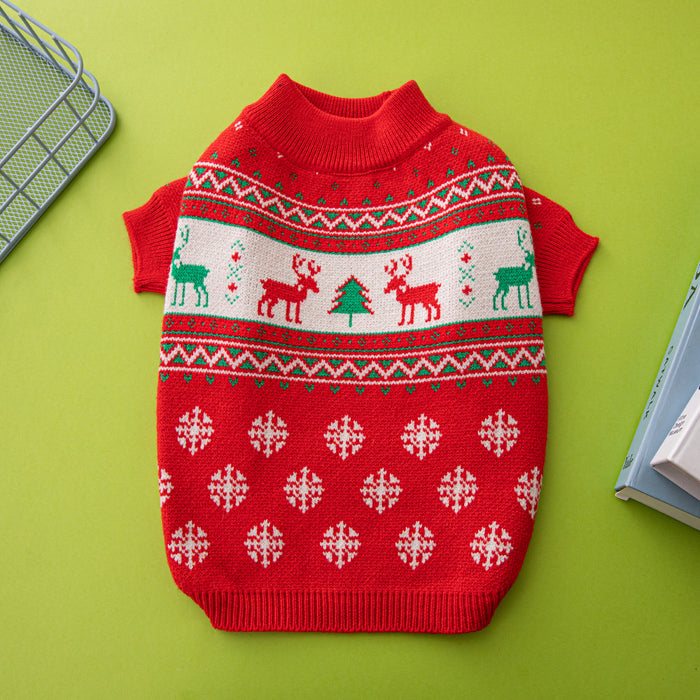 Kramano  Świąteczny sweter dla psa z reniferem lub choinką