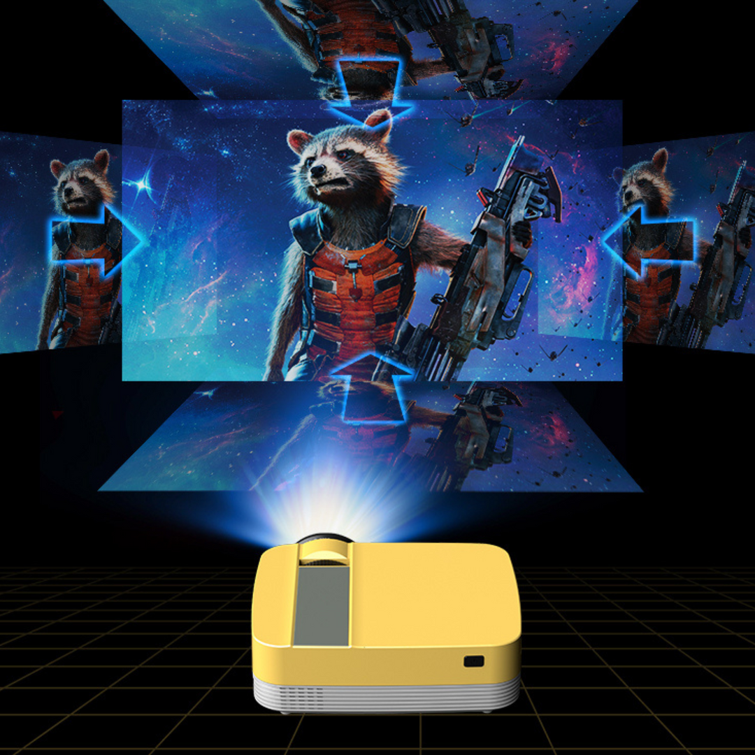 Kramano™ Mini projektor HD ze statywem i wbudowanymi głośnikami