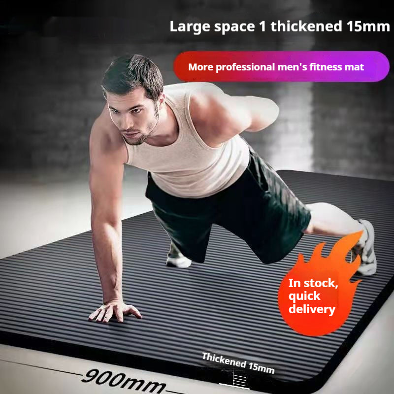 Szara gruba mata do jogi z paskiem
