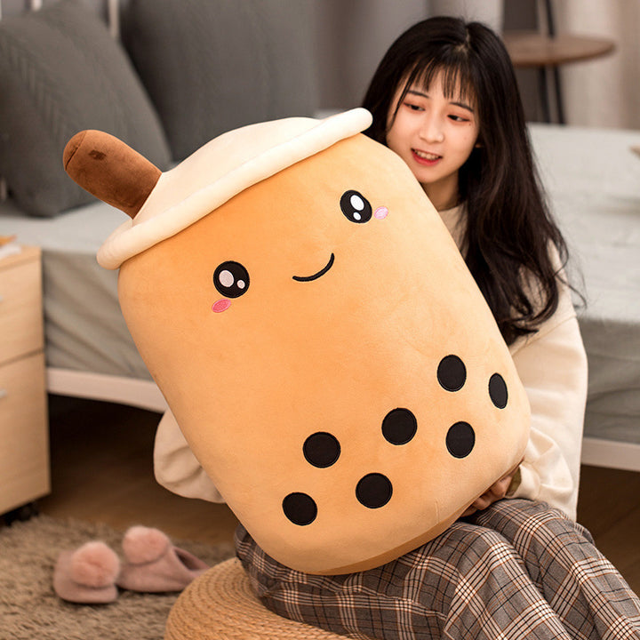 Pluszowy kubek bubble tea z buźką