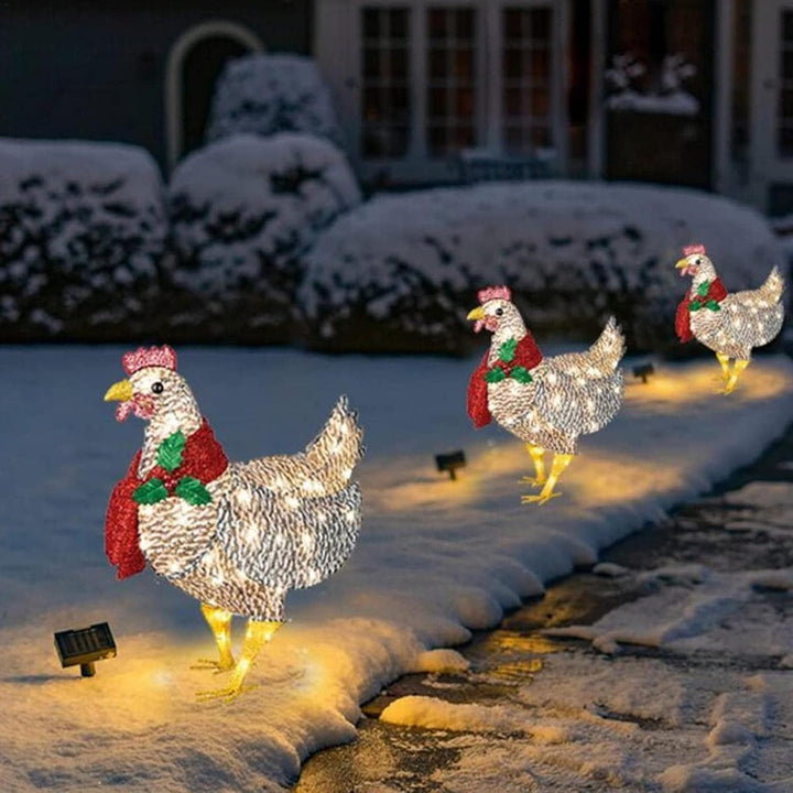 Kramano™ Świecąca kura LED w szaliku do domu i ogrodu na Święta