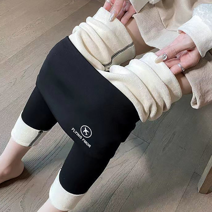Ocieplane legginsy damskie z wysokim stanem