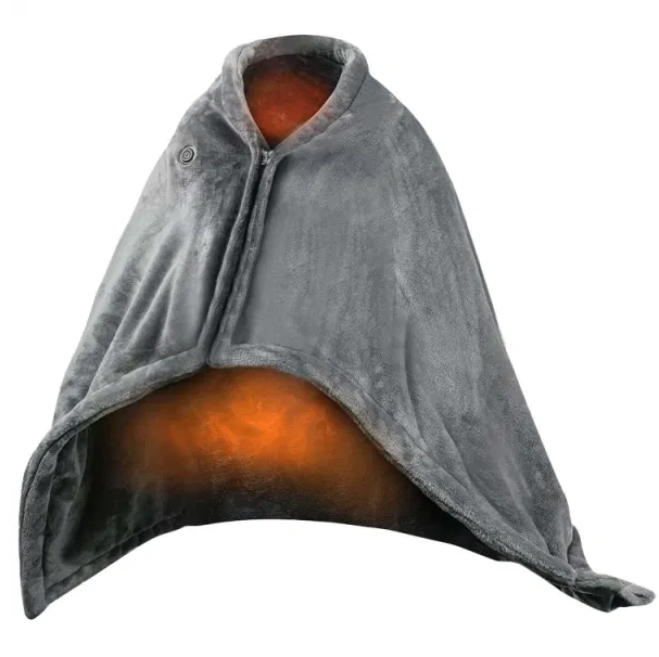 Kramano  Podgrzewany szal-poncho na USB z zamkiem