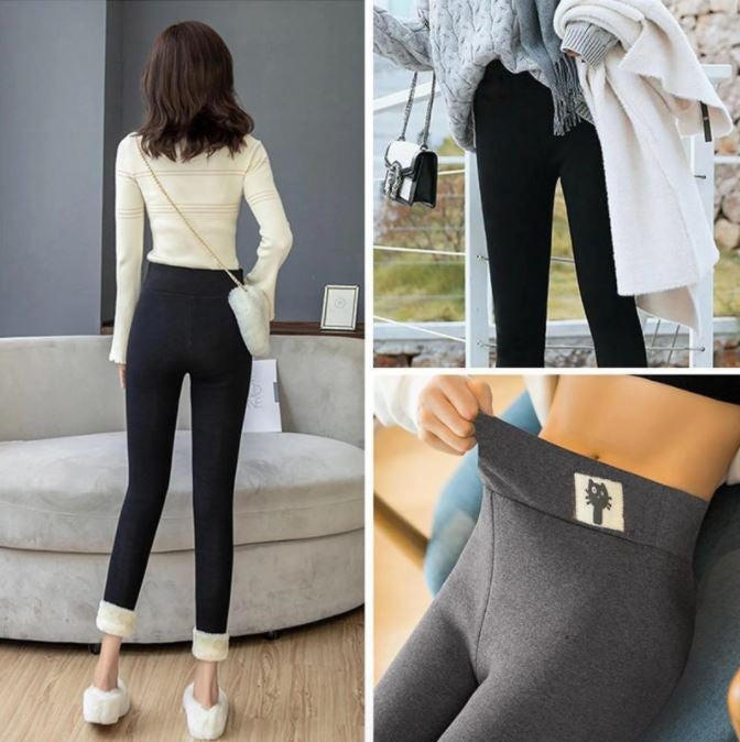 Kramano™ Grube legginsy termiczne z polarem i wysokim stanem
