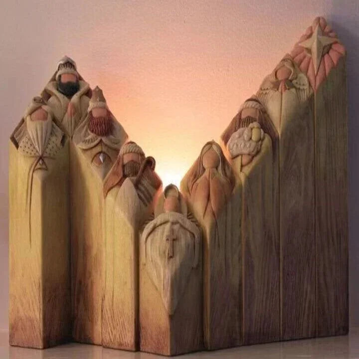 Szopka bożonarodzeniowa – 9 figur kolumnowych do domu i ogrodu
