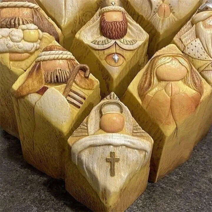 Szopka bożonarodzeniowa – 9 figur kolumnowych do domu i ogrodu