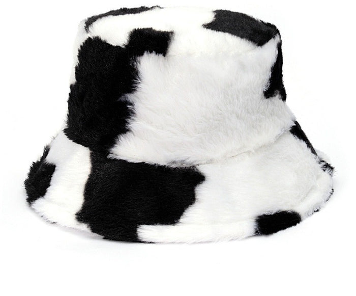 Kramano  Puszysty kapelusz bucket ze sztucznego futerka