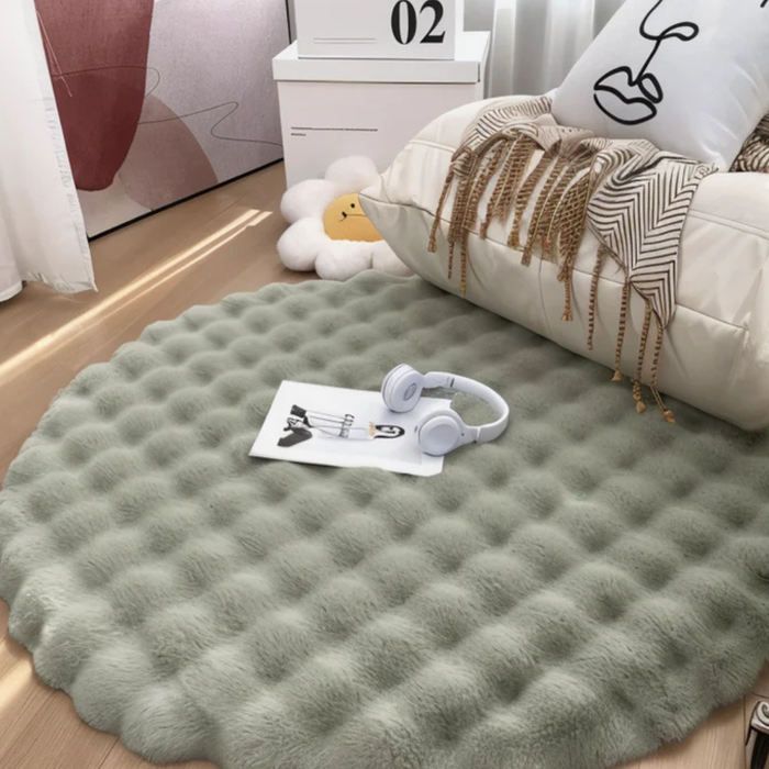 Kramano™ Okrągły miękki dywanik z polaru 90 cm, antypoślizgowy