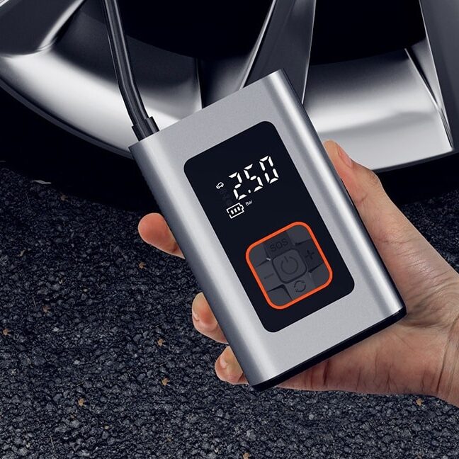 Przenośny elektryczny kompresor do opon z autostopem