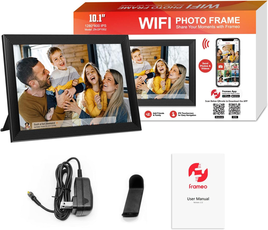 Cyfrowa ramka na zdjęcia 10,1" z Wi-Fi, wideo i aplikacją