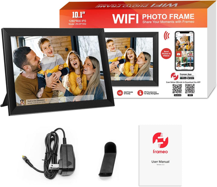Cyfrowa ramka na zdjęcia 10,1" z Wi-Fi, wideo i aplikacją