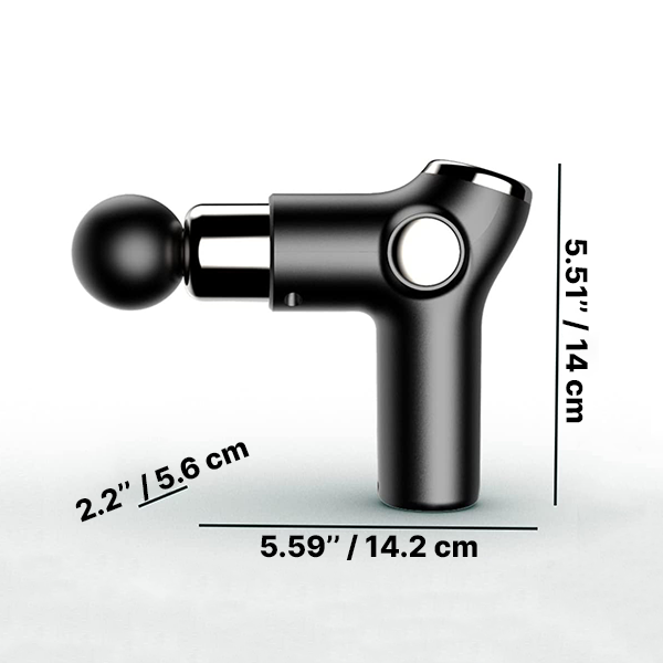 Kramano™ Kompaktowy pistolet do masażu z 32 prędkościami i 4 końcówkami