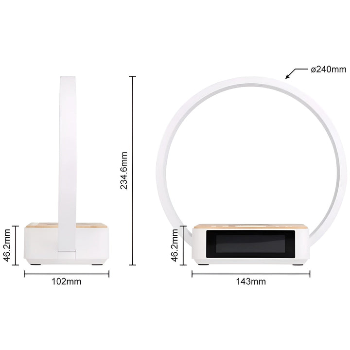 Lampka nocna 3w1 z ładowarką indukcyjną i budzikiem