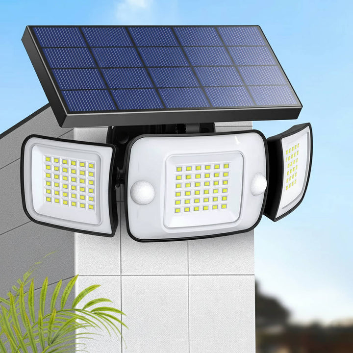 Kramano™ Solarny naświetlacz z czujnikiem ruchu i 3 regulowanymi lampami
