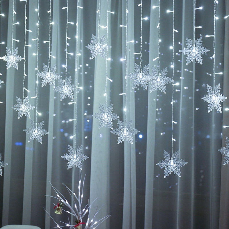 Kramano™ Lampki LED w kształcie śnieżynek na choinkę i do okna