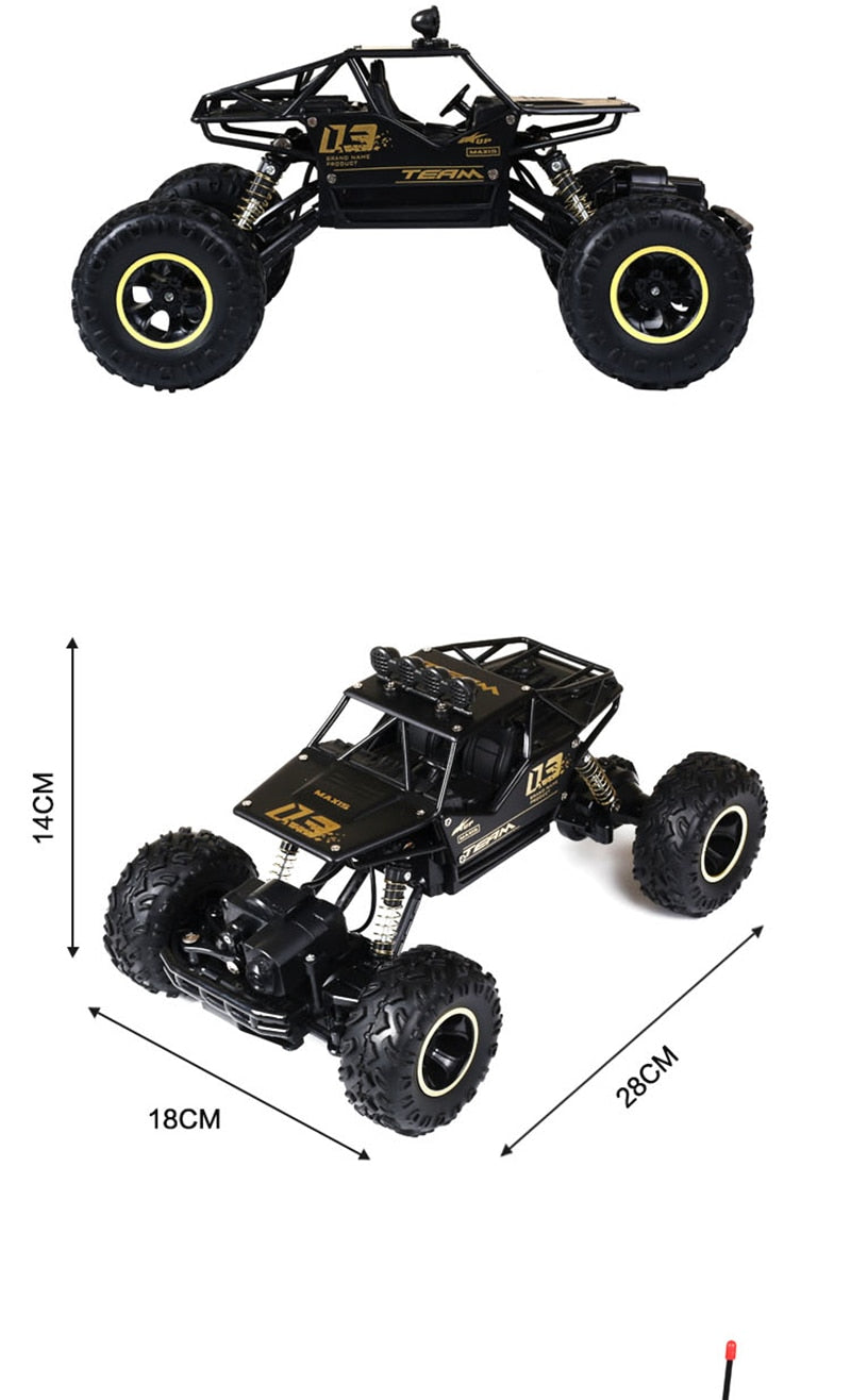 Zdalnie sterowany monster truck 4x4 w skali 1:12 w teren