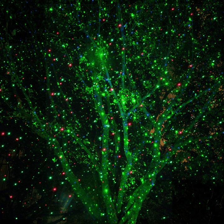 Zewnętrzny projektor laserowy czerwono-zielony z timerem