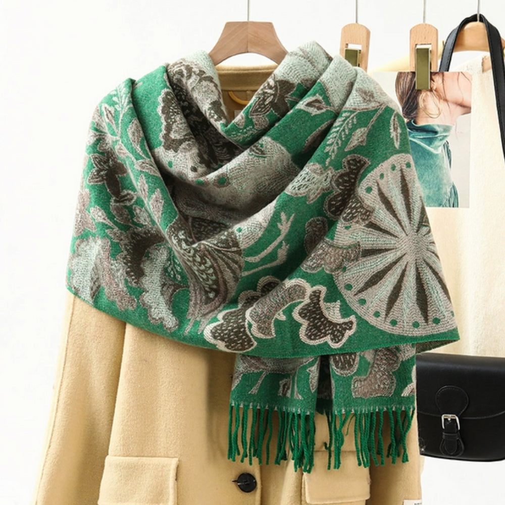 Szal pashmina w etniczny wzór – miękki i kolorowy