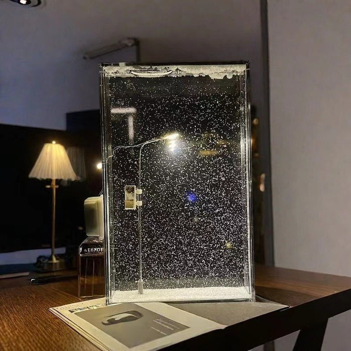 Kramano™ Lampka nocna latarnia ze śniegiem – świecąca zimowa scenka