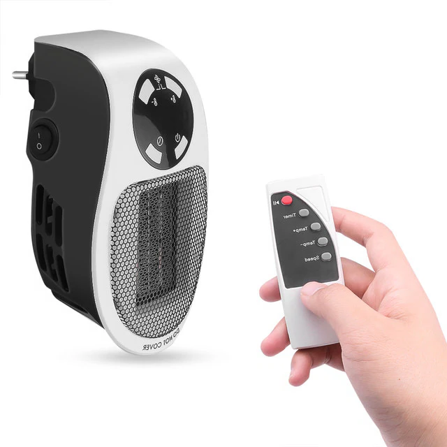 Kramano™ Cichy mini termowentylator z pilotem i timerem 12 h
