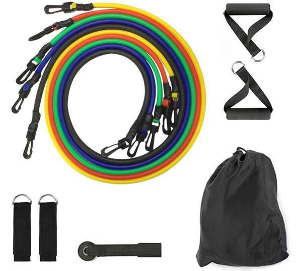 Kramano™ Zestaw gum oporowych 11 elementów z uchwytami i kotwą