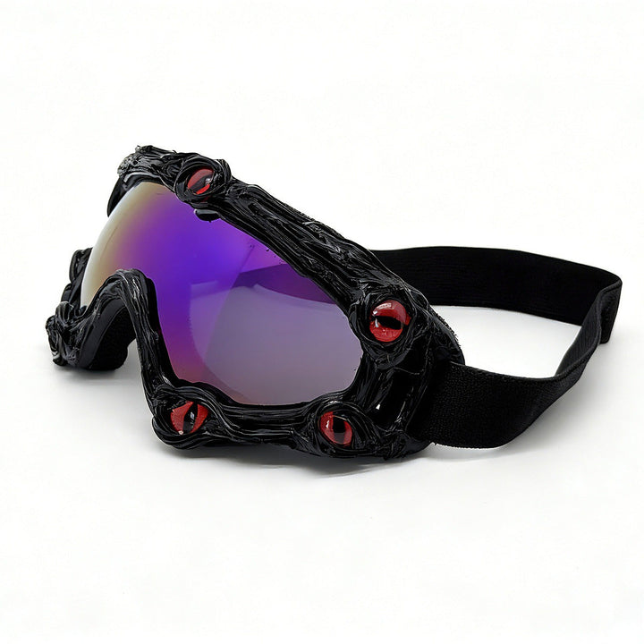 Futurystyczne damskie gogle narciarskie z filtrem UV pod kask