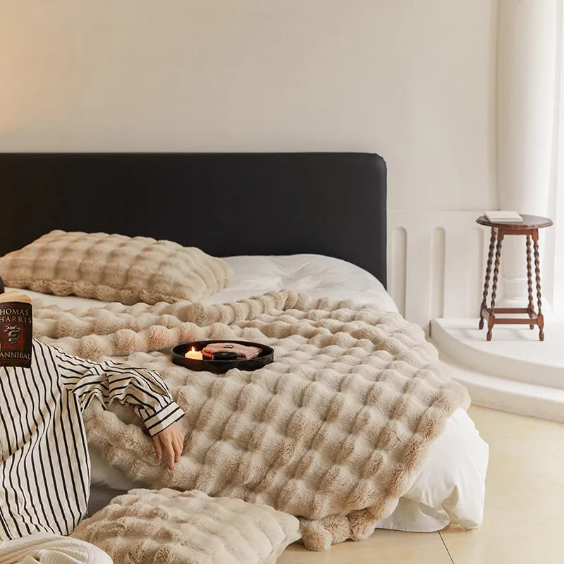 Kramano™ Dwuwarstwowy koc ze sztucznego futra miękki jak chmurka