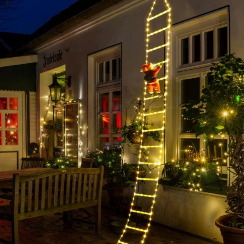 Kramano™ Mikołaj wspinający się po drabinie LED, 8 trybów, USB