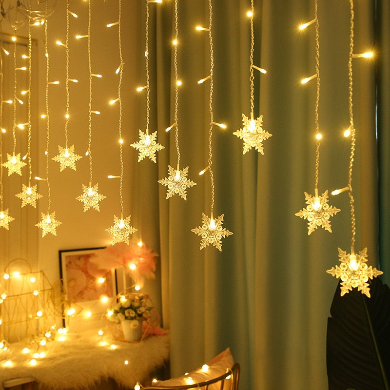 Kramano™ Lampki LED w kształcie śnieżynek na choinkę i do okna